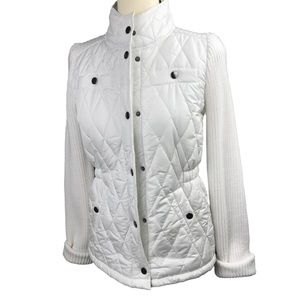 Sweater Jacket Coat Long Sleeve White GLIMMER by J.J Basics Zip Closure Size L